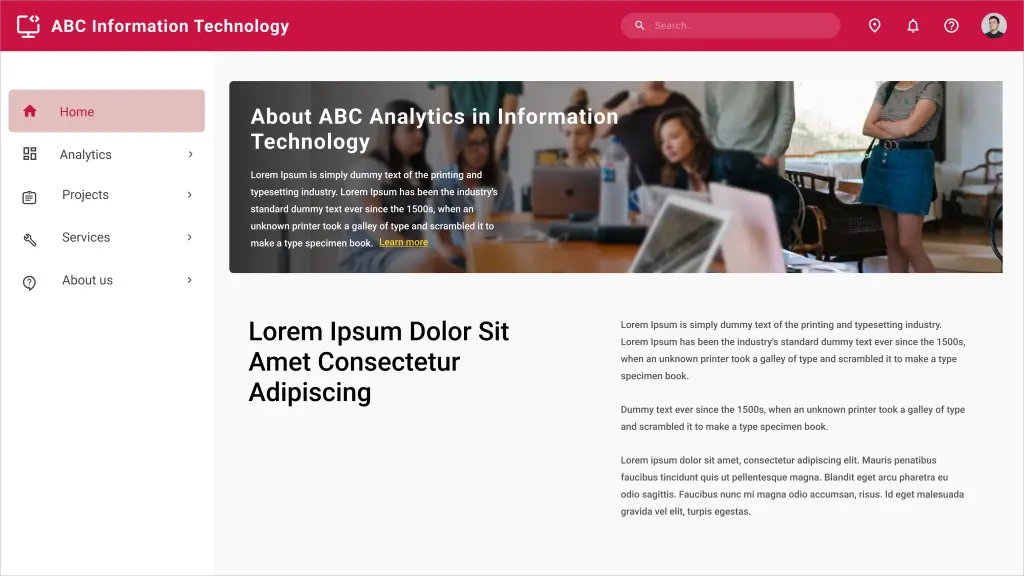 Sample Website of an Information Technology team