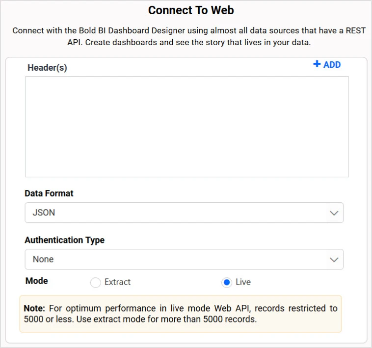 Live Mode in Web Data Connector