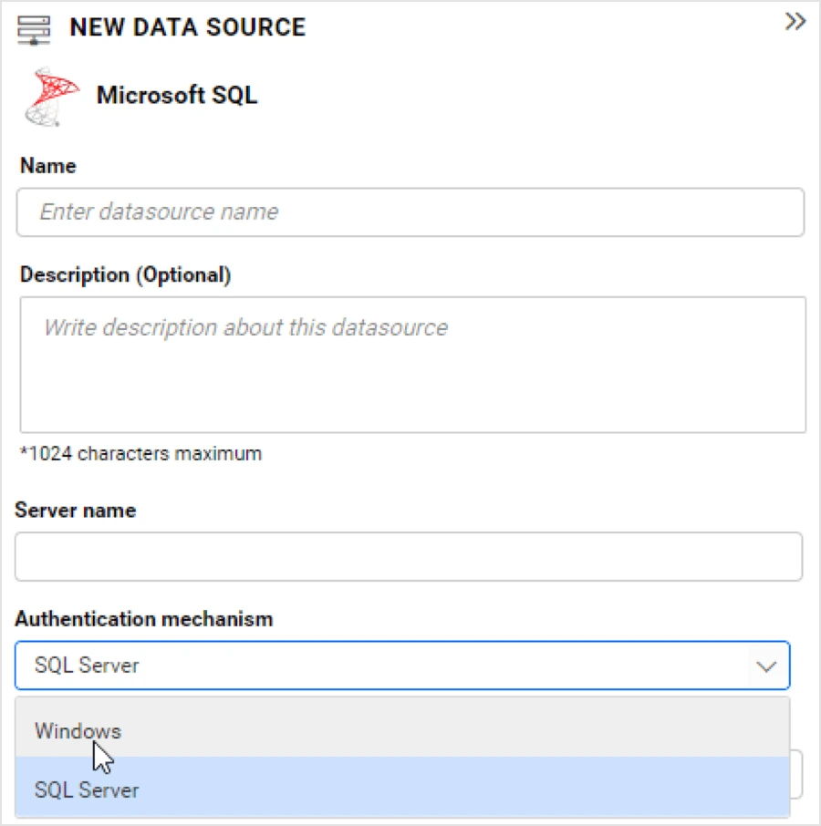 Microsoft SQL connector with Windows Authentication mode