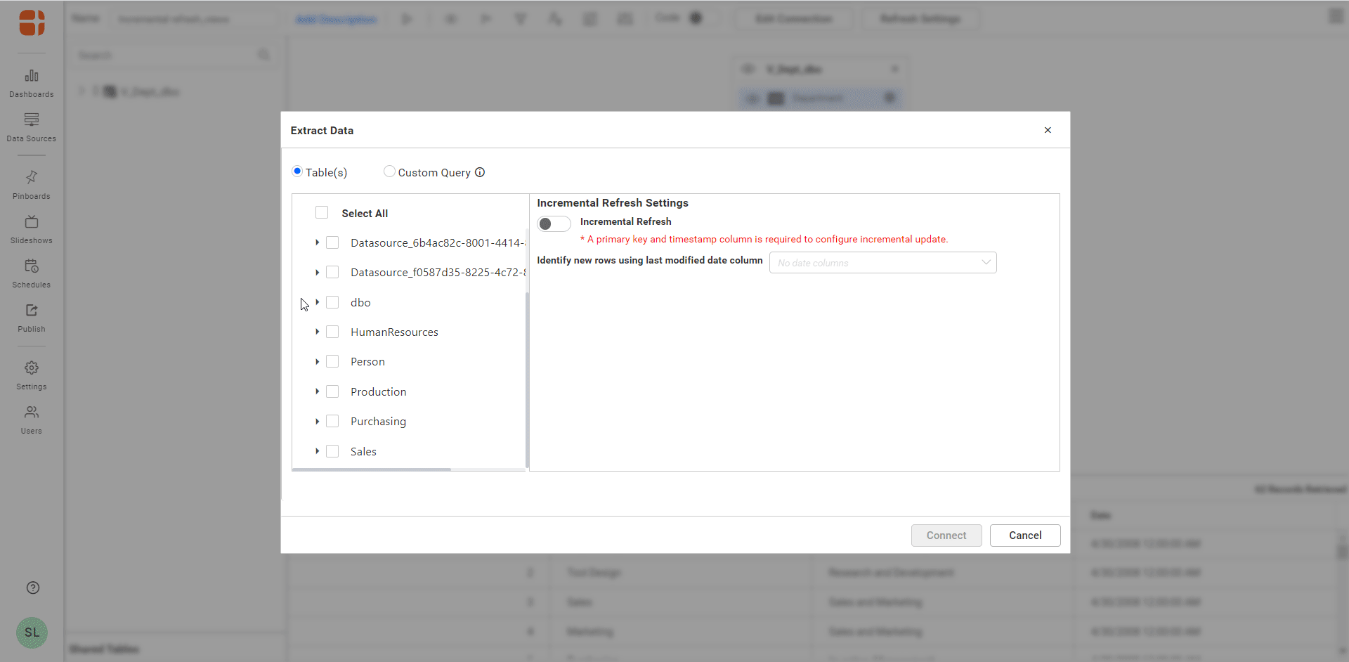 Incremental Refresh for Views