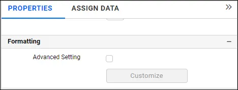 Conditional Formatting Settings in the Properties Panel