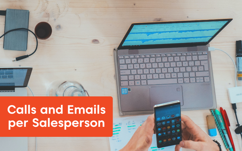 Calls and Emails per Salesperson - 15 Sales KPIs to Drive Business Toward Success