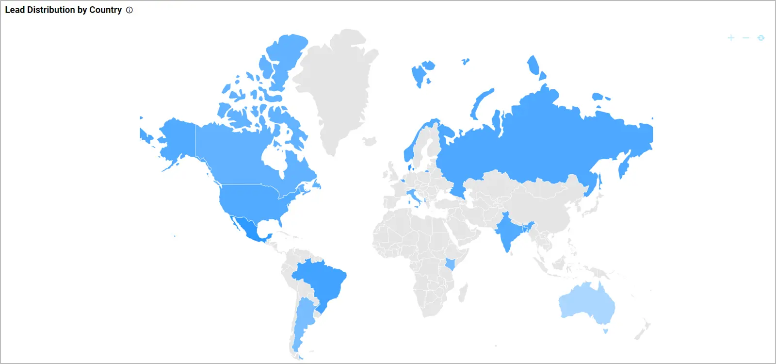 Lead Distribution by Country in Sales Marketing Leads Dashboard