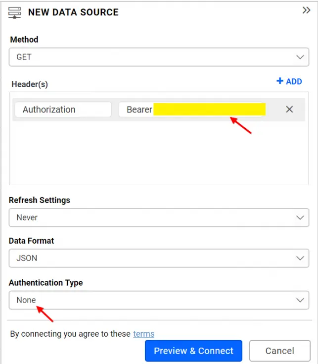 Configuring SendGrid Data Source window