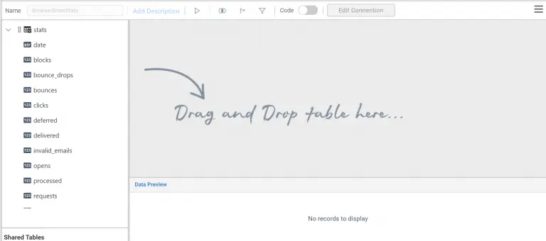 Editing view of data source