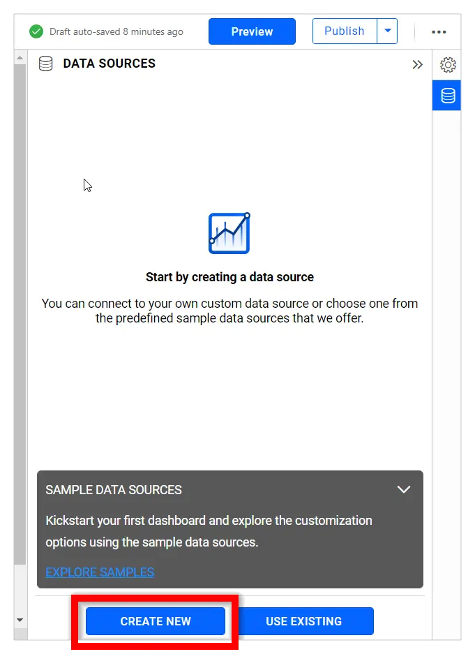 Create new data source window