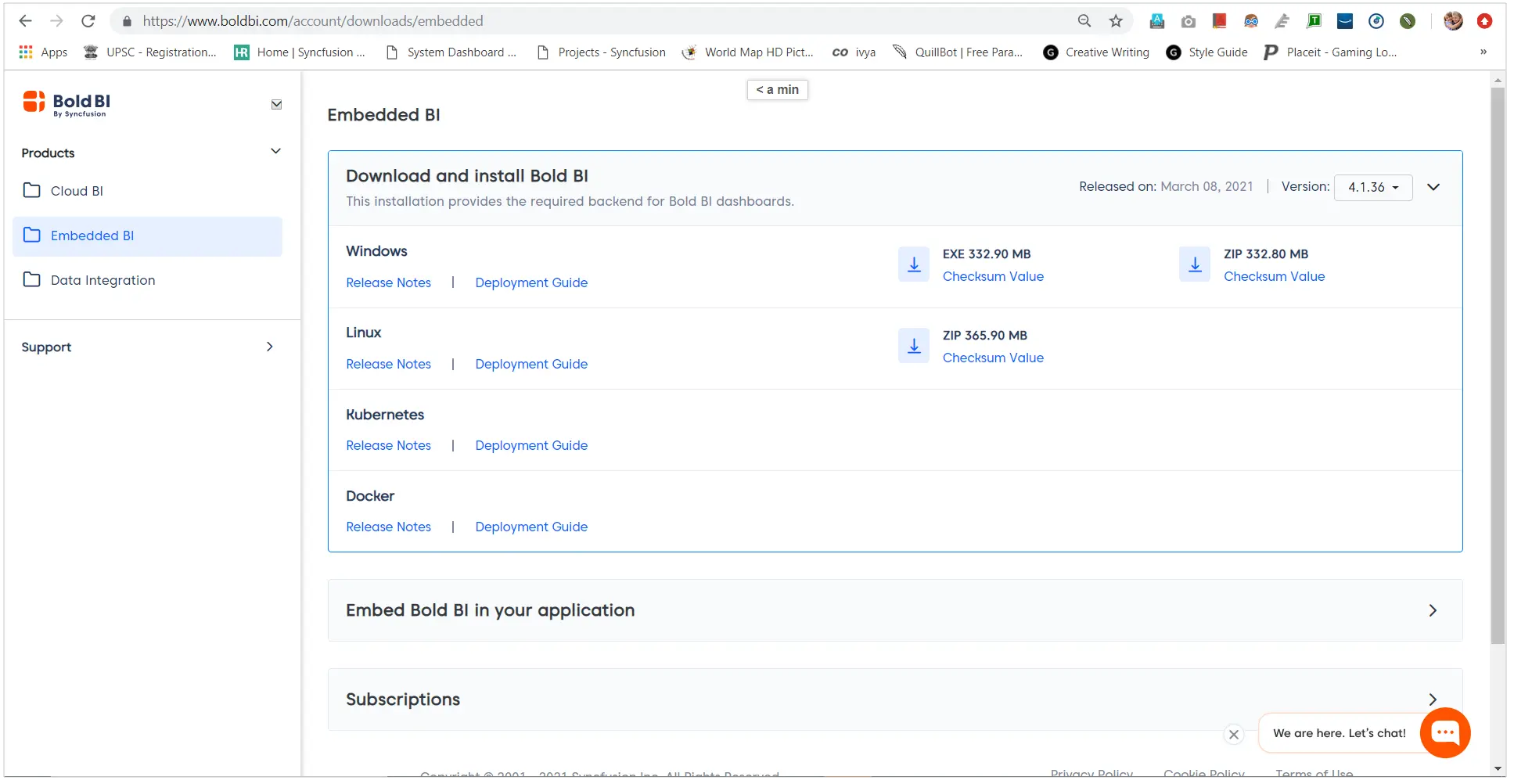 Bold BI Enterprise edition download page