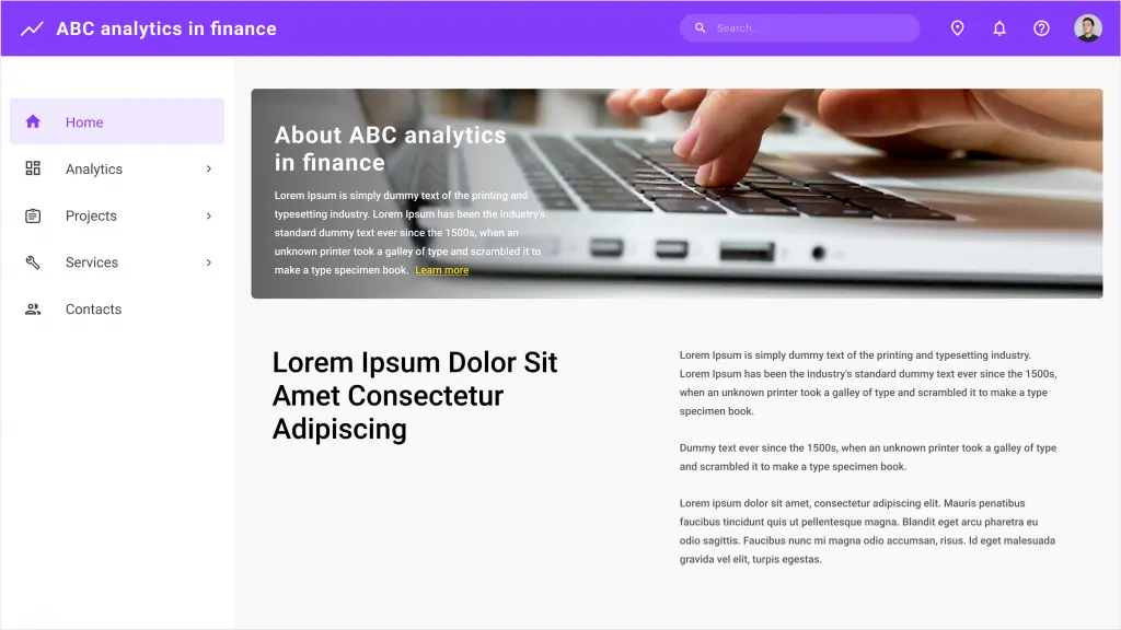 Sample Website of a Financial Team