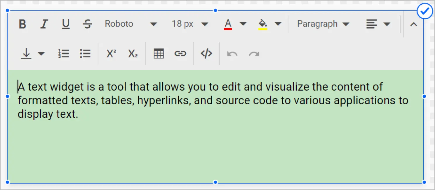 Background customization in Bold BI text widget