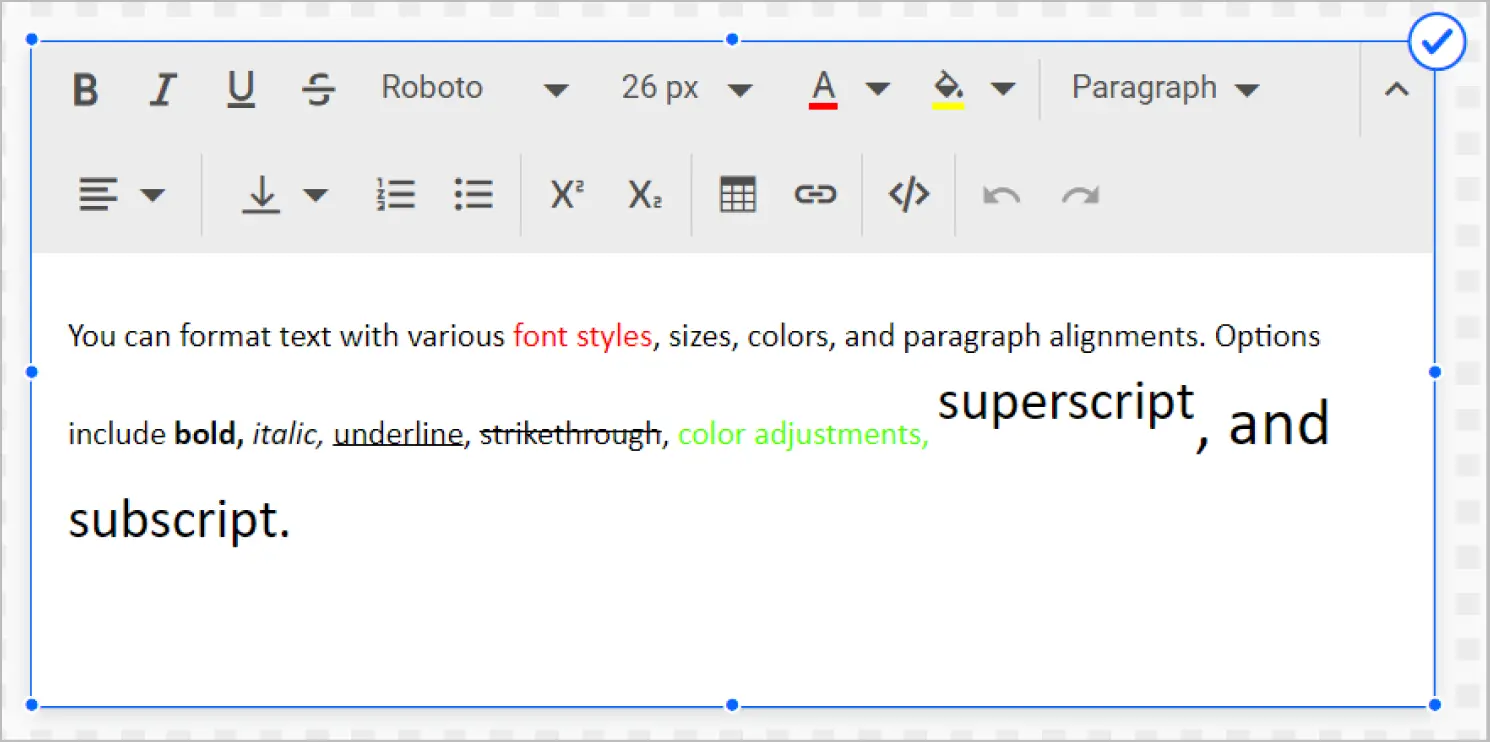 Font formatting in Bold BI text widget