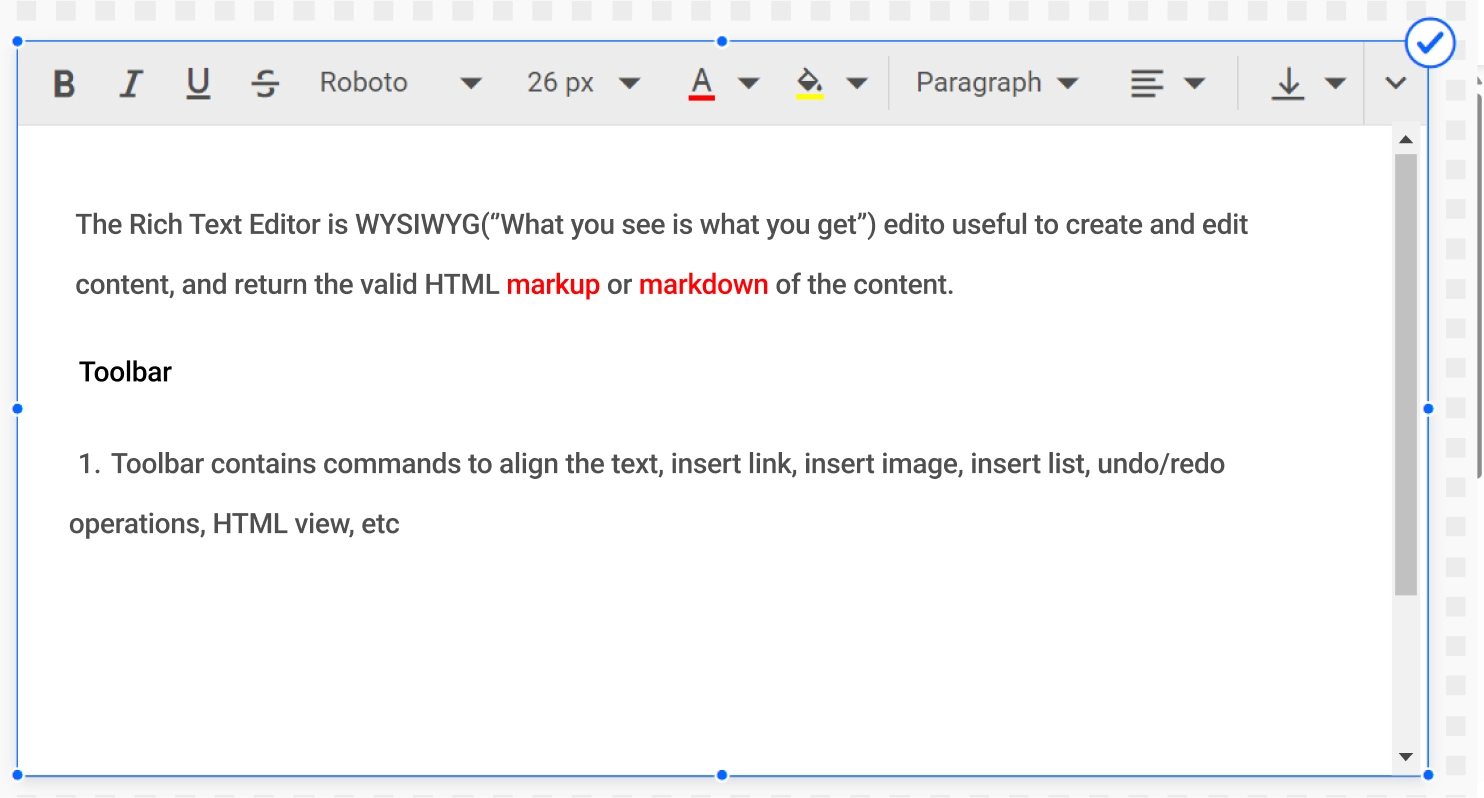 Bold BI text widget