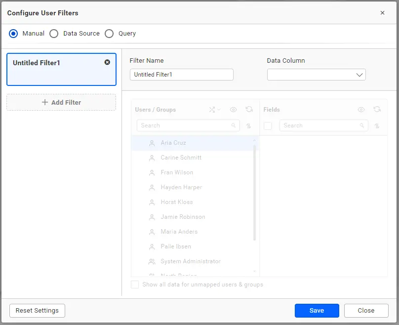 Configure User-Based Filter in Bold BI