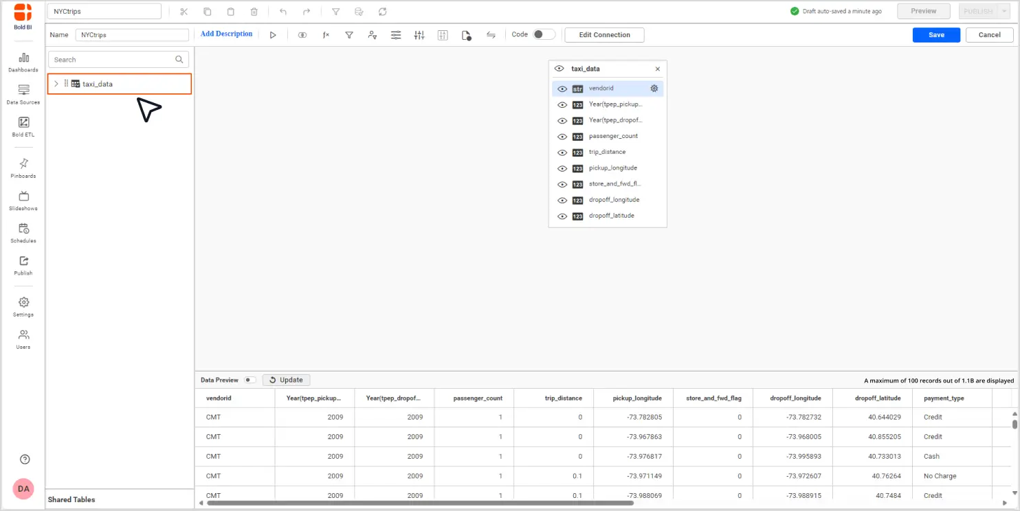 Data Source Designer Window