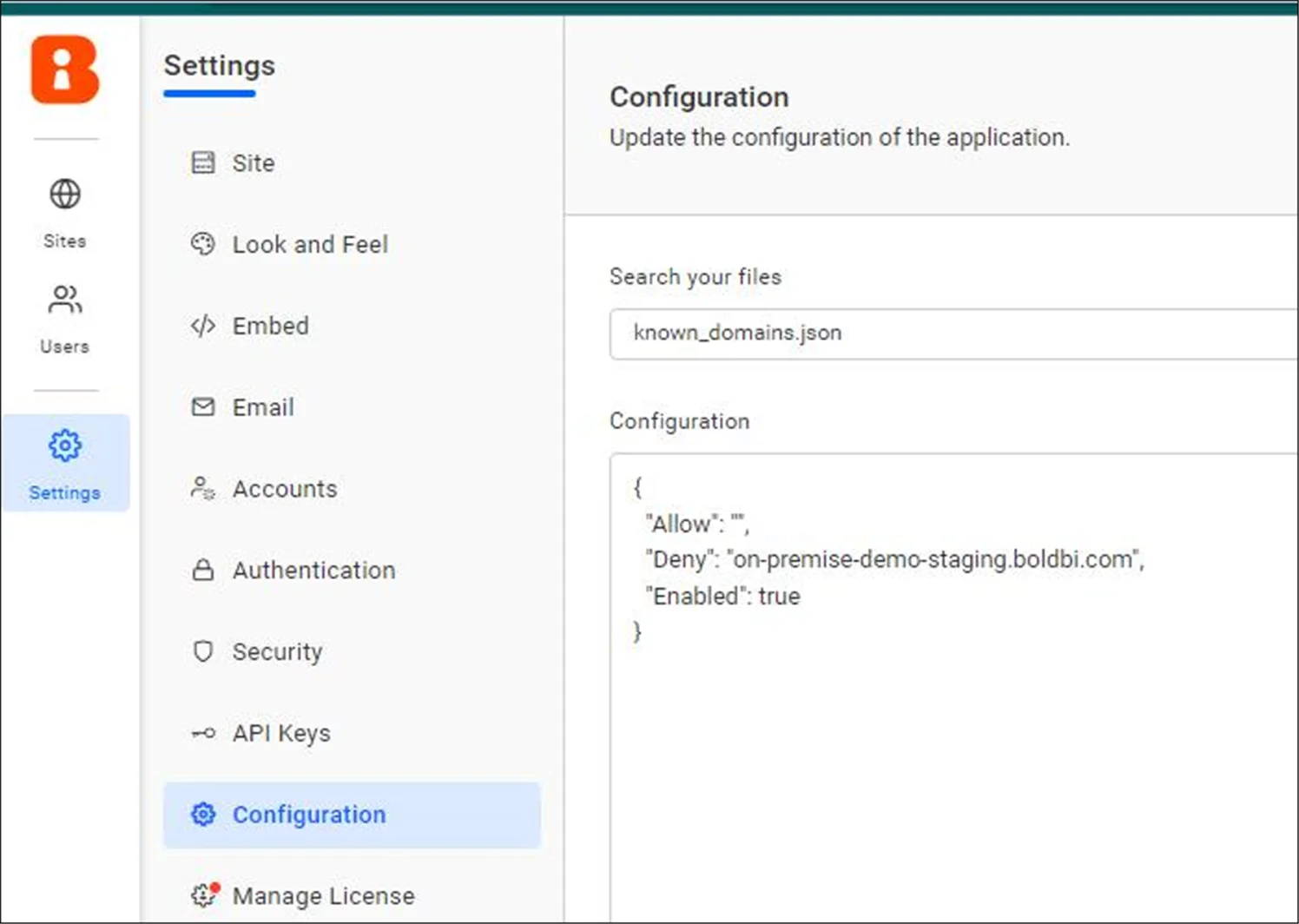Deny configuration