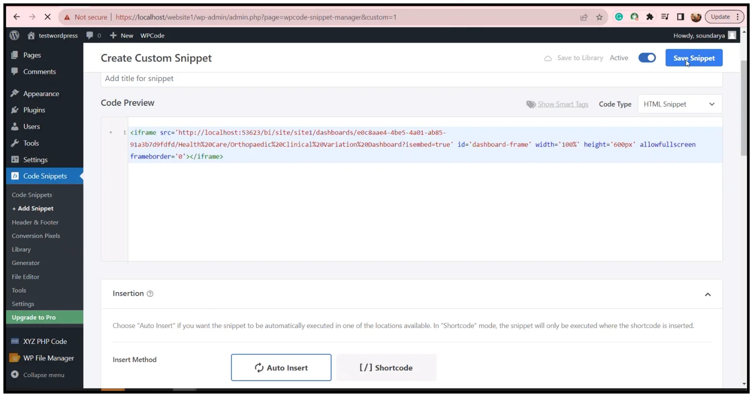Copy and Paste the Iframe Code