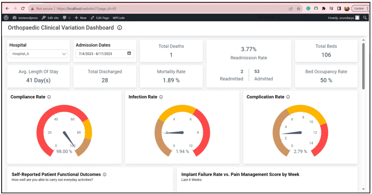 Dashboard View in the New Page