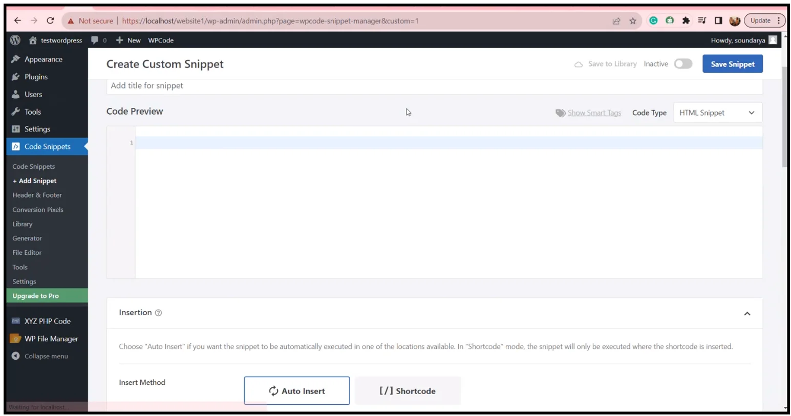 Insert Iframe Code Snippet