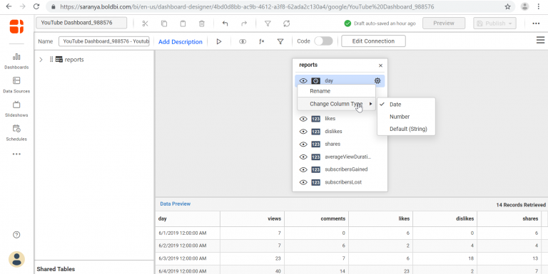 Formatting the data