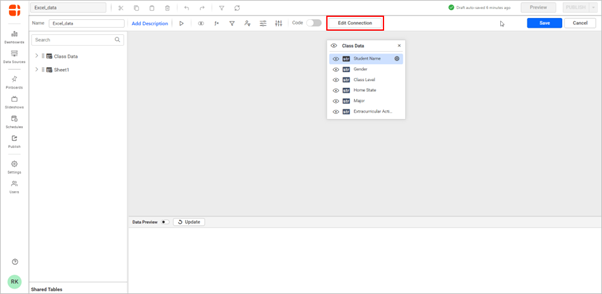 Clicking Edit Connection
