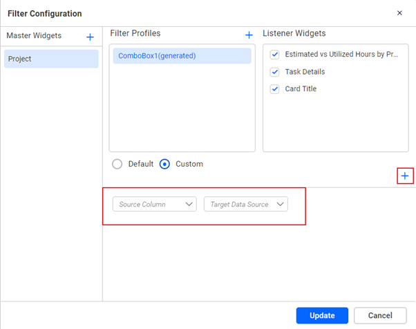 Custom filter configuration