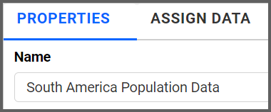 Properties of bubble map widget
