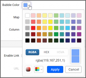 Customizing the Bubble Map Widget