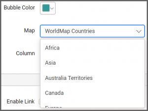 option of changing map’s appearance of bubble map widget