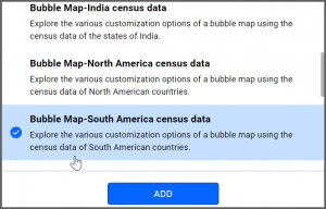 select data source you would like bubble map widget