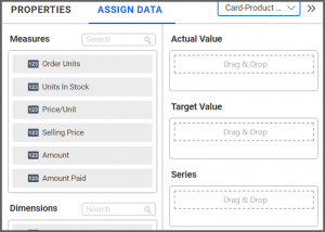 Assign data tab of card widget