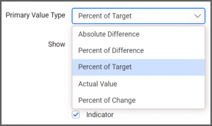 Primary Value Type select percent target