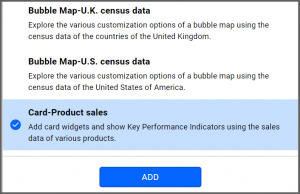 Select the data source you would like to use in card widget