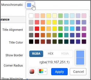 Range Color Settings Choropleth Map Widget 