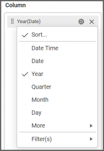 Options button that appears beside the Date field and select Day