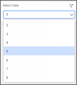 dashboard view allows to select the date range from the combo box