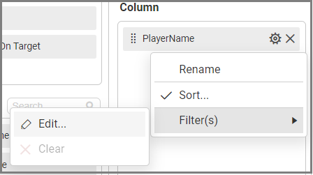 Filter(s) option in the Column Settings menu.
