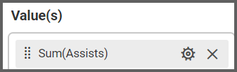 option to drag and set the Assists field to the Values into the Assign Data tab of the settings menu