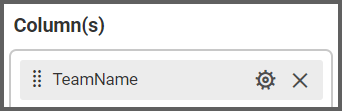 option to drag and set the TeamName field to the Columns into the Assign Data tab of the settings menu