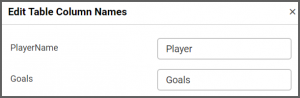 Edit Table Column Names