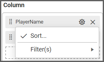 Column box - Customizing the Grid Widget