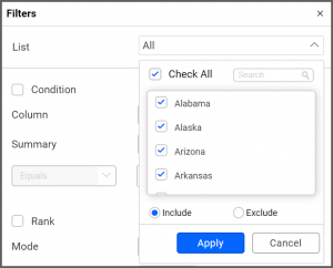 Check the boxes for customizing the Heat Map Widget