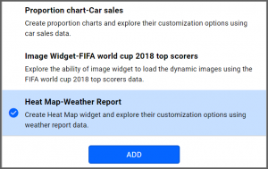 select the data source you would like to use in Heat Map Widget