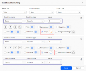 Example for applying conditions