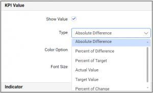 Configuring the KPI Card Widget with a KPI Value 1