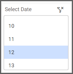 dashboard view allows to select the date range from the list box