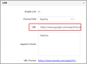 Linking URLs and Parameters to Fields