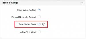 Save Nodes State in Basic Settings in the Properties column