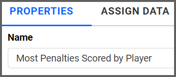 option to rename properties tab to Assists by Team and Player using the settings menu