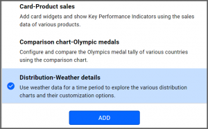 Select the data source you would like to use area chart widget