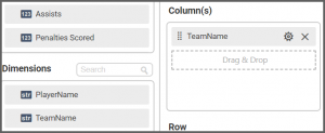 Columns box for stacked bar or column widget