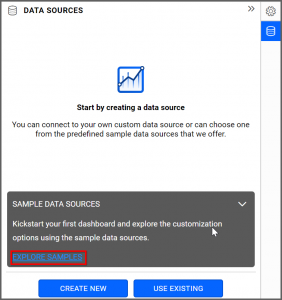 select the data source to create tree map widget